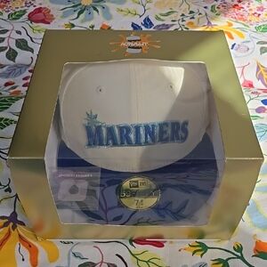 New Era Mariners White and Blue Cap